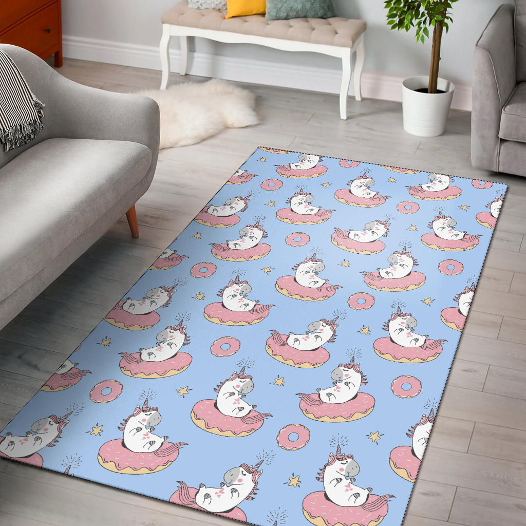 Donut Unicorn Pattern Print Design DN014 Area Rugs