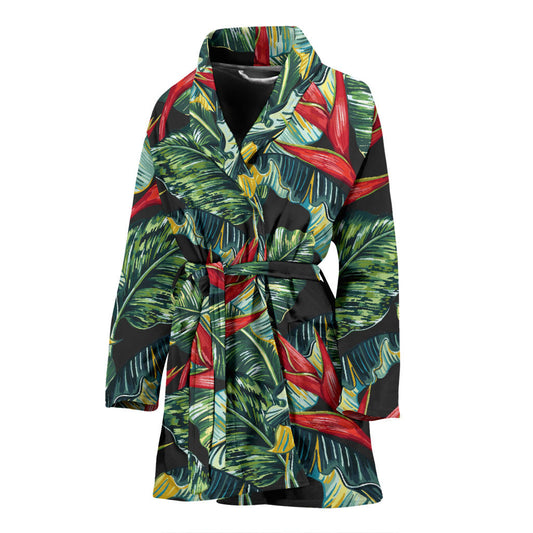 Bird Of Paradise Pattern Print Design BOP06 Women Bathrobe