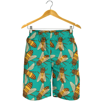 Bee Pattern Print Design BEE04 Mens Shorts