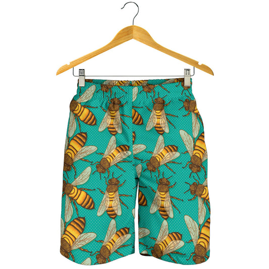 Bee Pattern Print Design BEE04 Mens Shorts