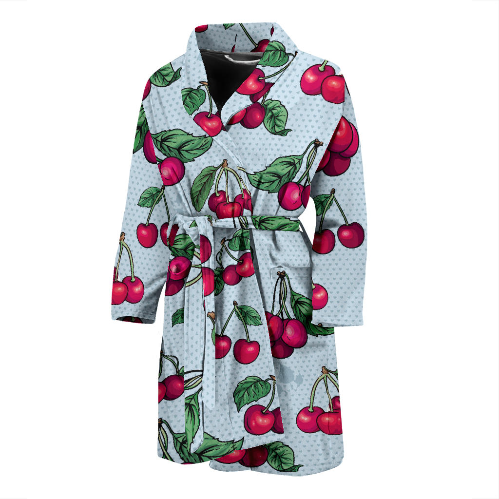Cherry Pattern Print Design CH01 Men Bathrobe