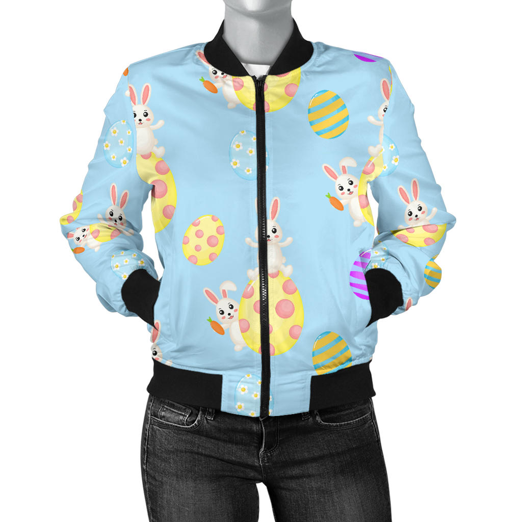 Easter Eggs Pattern Print Design RB015 Women Bomber Jacket