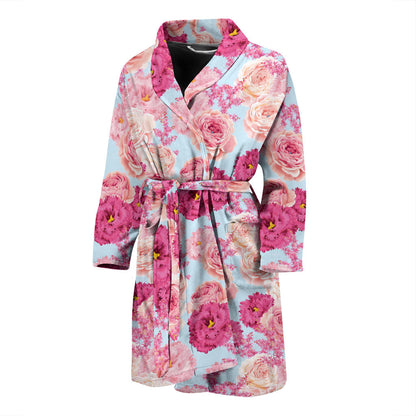Lisianthus Pattern Print Design LT05 Men Bathrobe