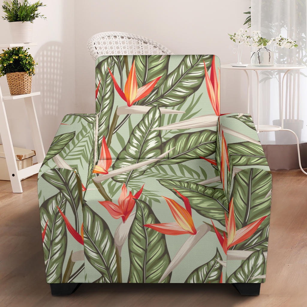 Bird Of Paradise Pattern Print Design BOP08 Armchair Slipcover