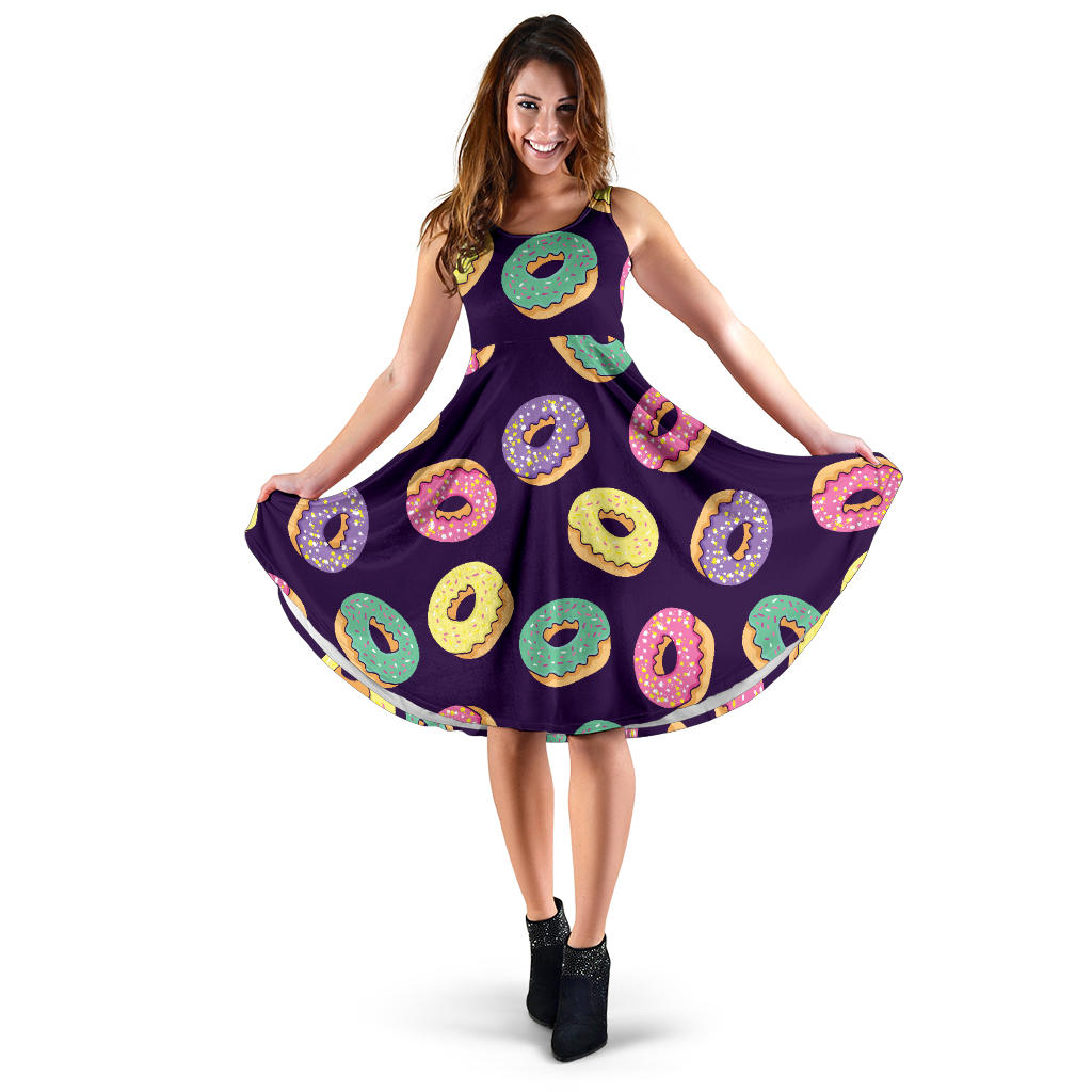 Donut Pattern Print Design DN08 Midi Dress