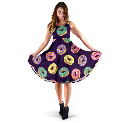 Donut Pattern Print Design DN08 Midi Dress