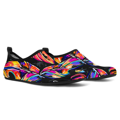 Neon Color Tropical Palm Leaves Aqua Water Shoes