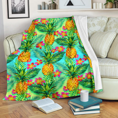Pineapple Pattern Print Design PP010 Fleece Blanket