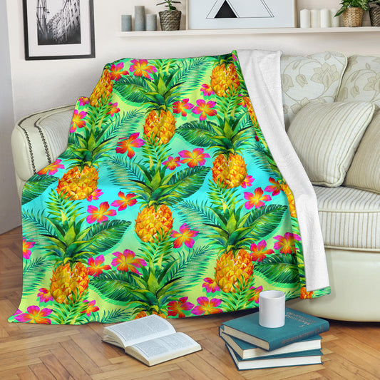 Pineapple Pattern Print Design PP010 Fleece Blanket
