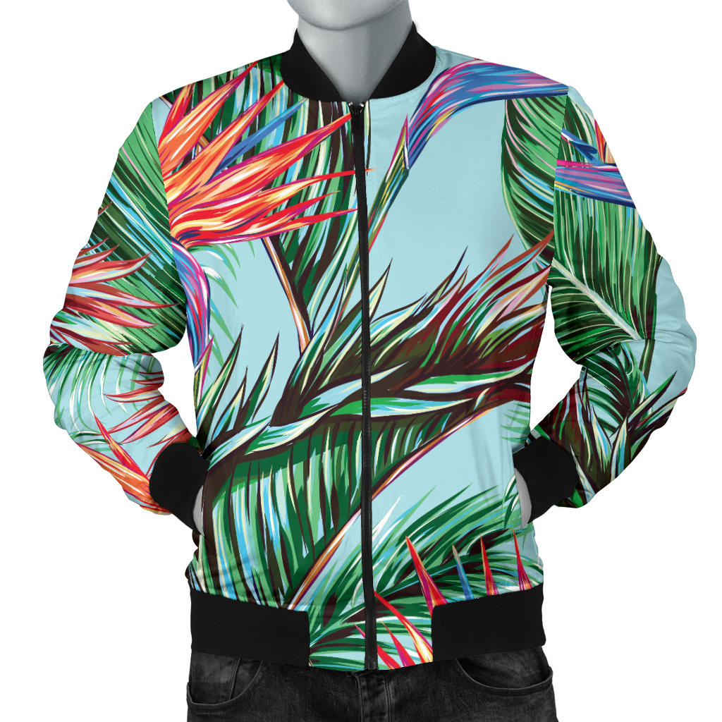 Bird Of Paradise Pattern Print Design BOP01 Men Bomber Jacket