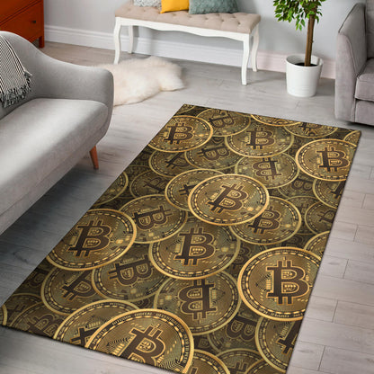 Bitcoin Pattern Print Design DO01 Area Rugs