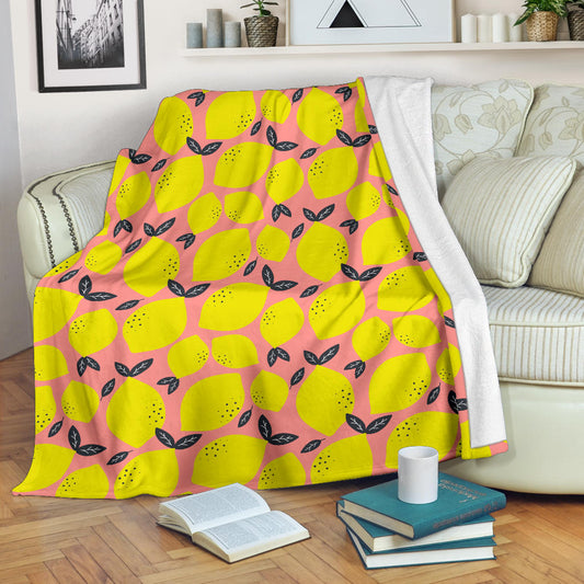 Lemon Pattern Print Design LM03 Fleece Blanket