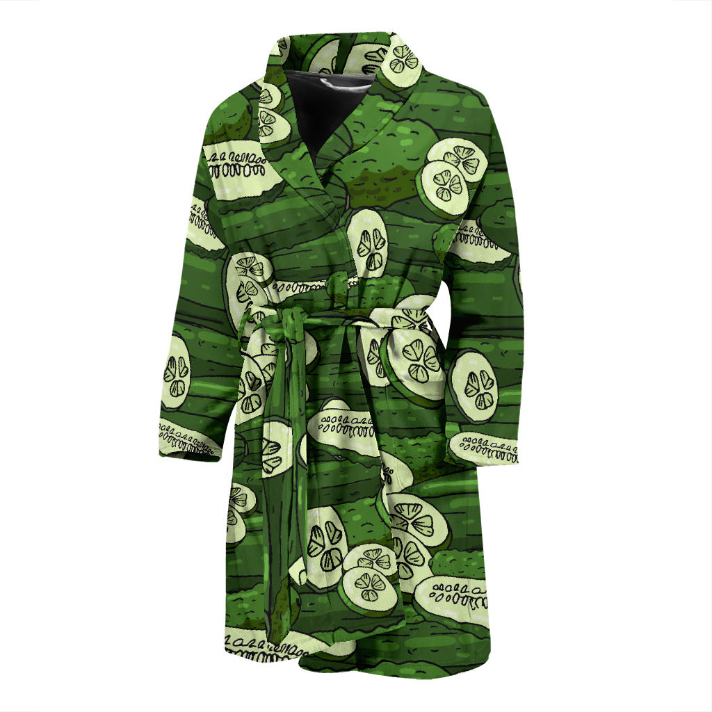 Cucumber Pattern Print Design CC01 Men Bathrobe