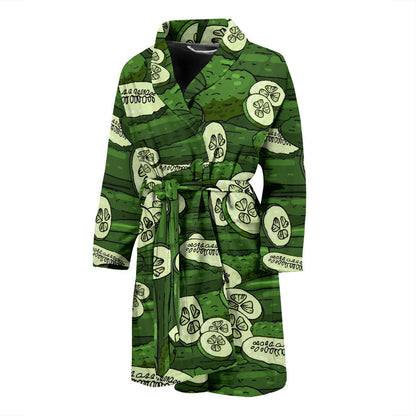 Cucumber Pattern Print Design CC01 Men Bathrobe