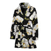 Orchid White Pattern Print Design OR011 Women Bathrobe