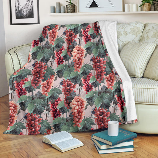Grape Pattern Print Design GP01 Fleece Blanket