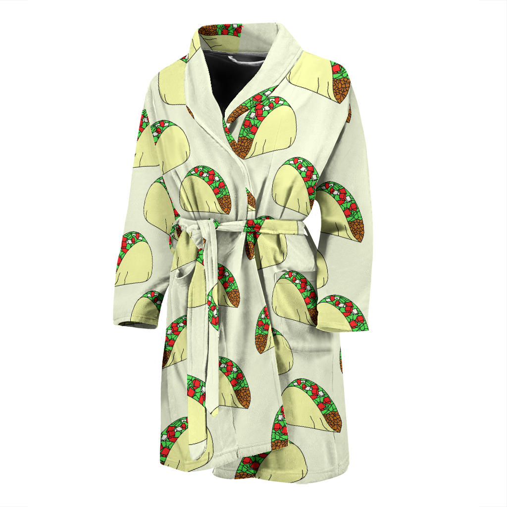 Taco Pattern Print Design TC05 Men Bathrobe