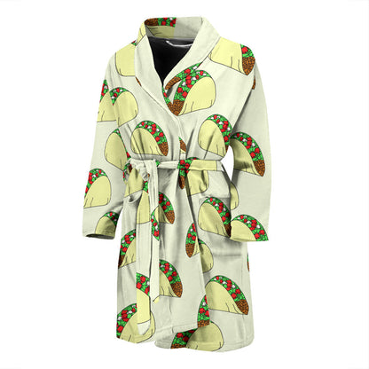 Taco Pattern Print Design TC05 Men Bathrobe
