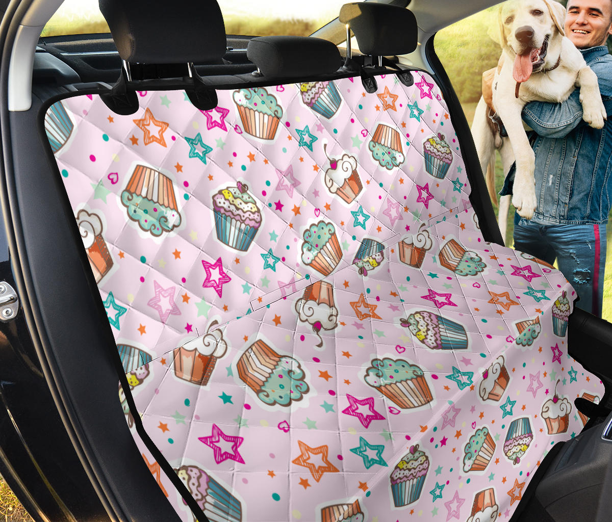 Cupcake Pattern Print Design CP03 Rear Dog  Seat Cover