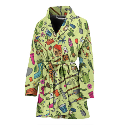 Gardening Pattern Print Design G02 Women Bathrobe