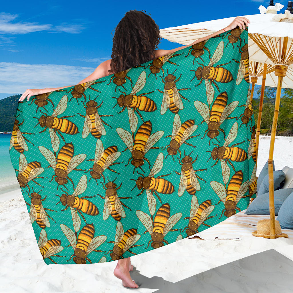 Bee Pattern Print Design BEE04 Sarong Pareo Wrap