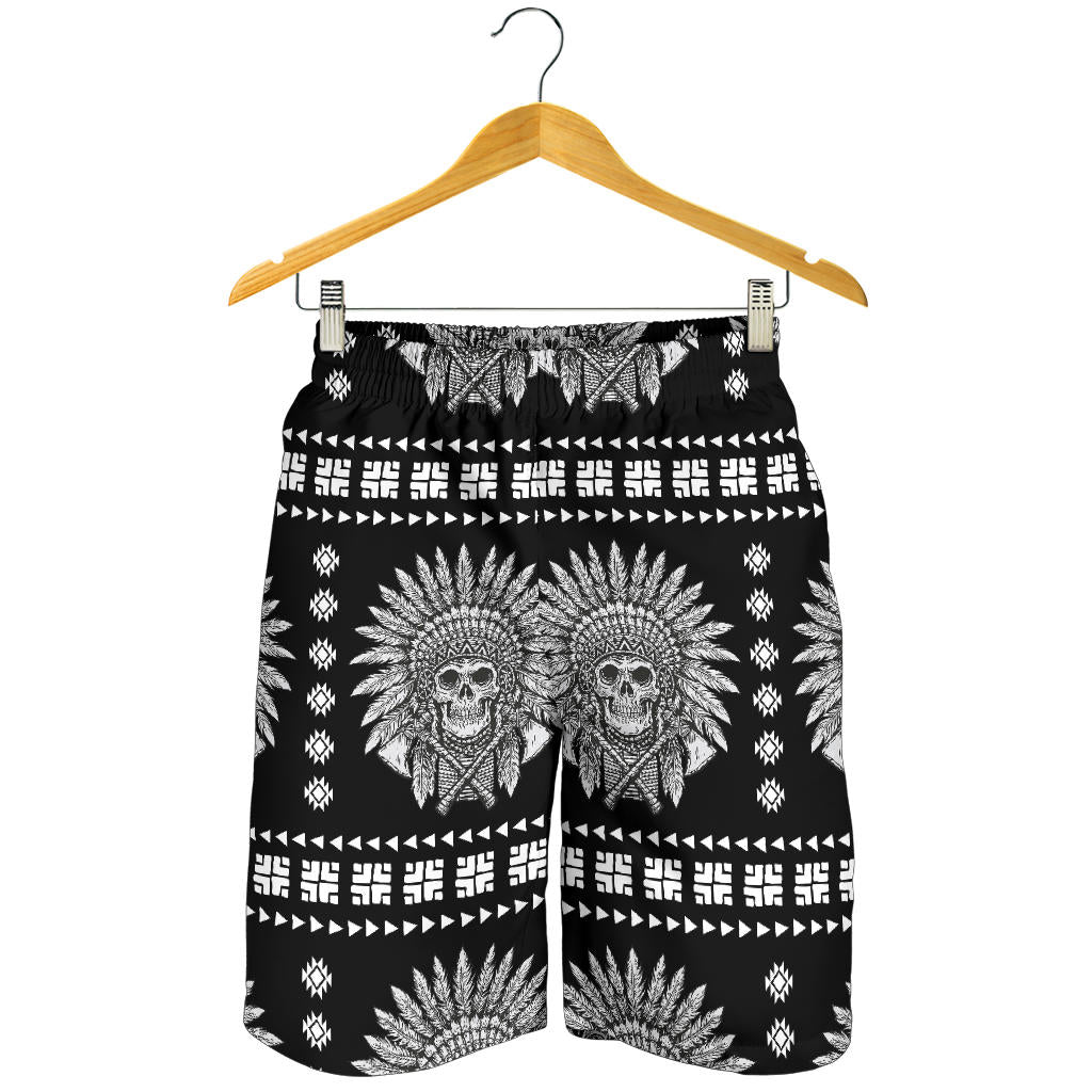 Native American Indian Skull Mens Shorts