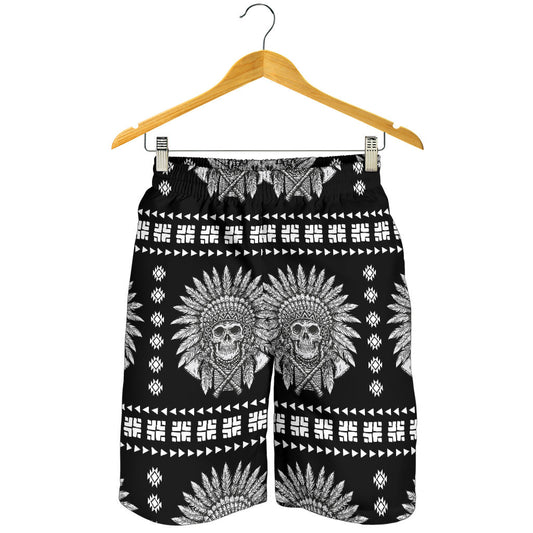 Native American Indian Skull Mens Shorts