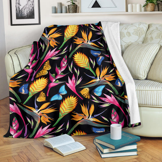 Tropical Flower Pattern Print Design TF016 Fleece Blanket