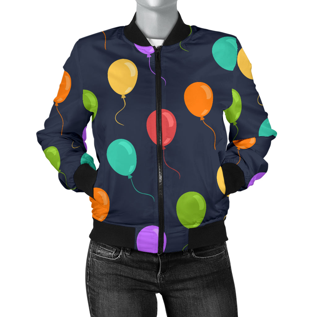 Ballon Colorful Pattern Print Design 03 Women's Bomber Jacket