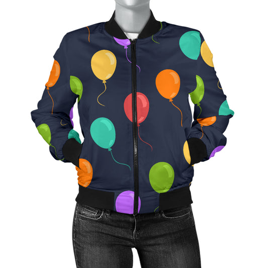 Ballon Colorful Pattern Print Design 03 Women's Bomber Jacket