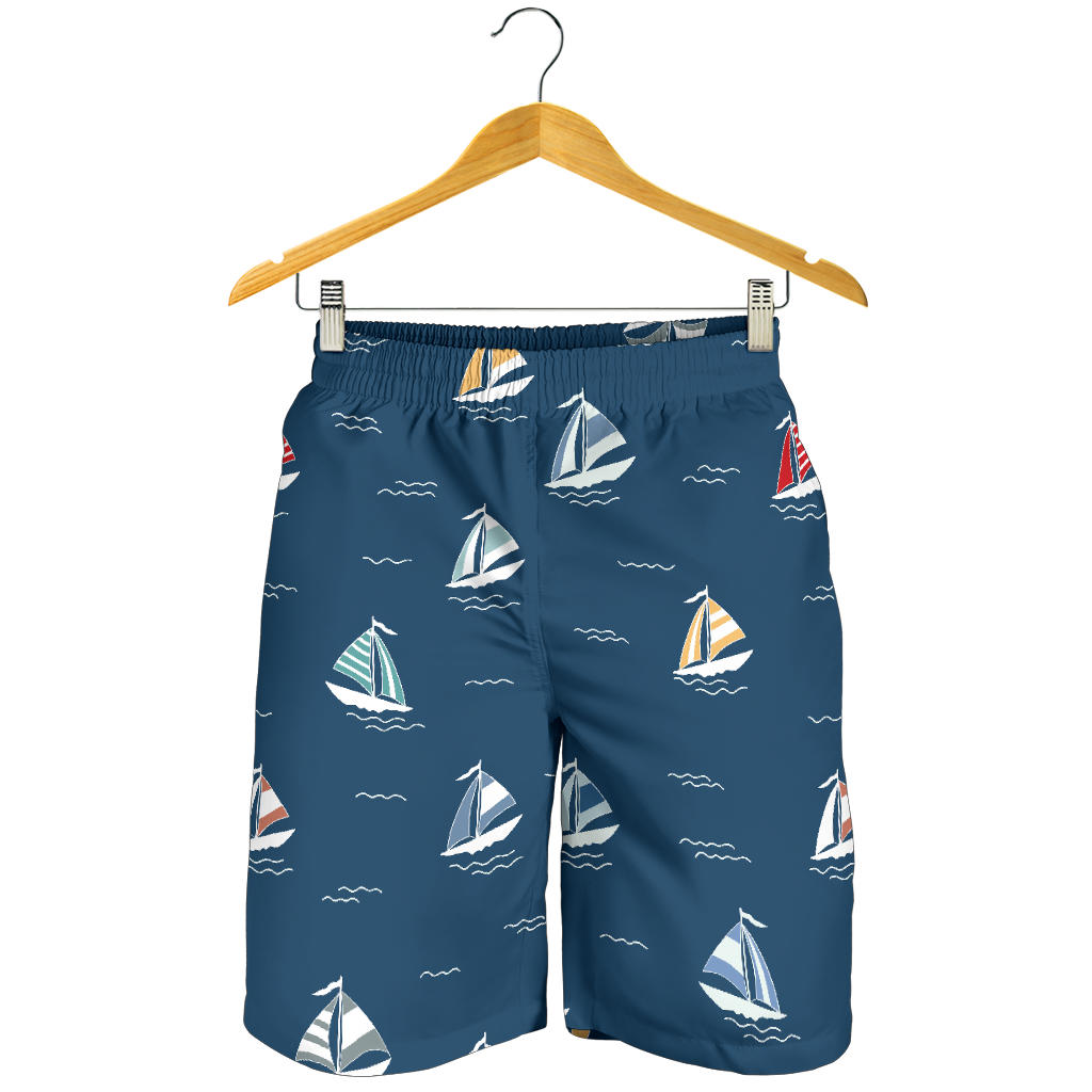 Sailing Ships Pattern Print Design A02 Mens Shorts