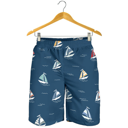 Sailing Ships Pattern Print Design A02 Mens Shorts