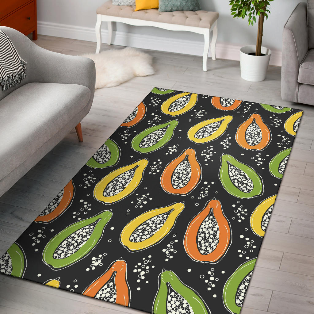 Papaya Pattern Print Design PP05 Area Rugs