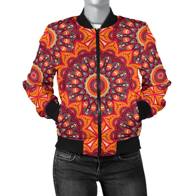 Bohemian Pattern Print Design 04 Women's Bomber Jacket