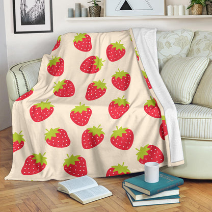Strawberry Pattern Print Design SB02 Fleece Blanket