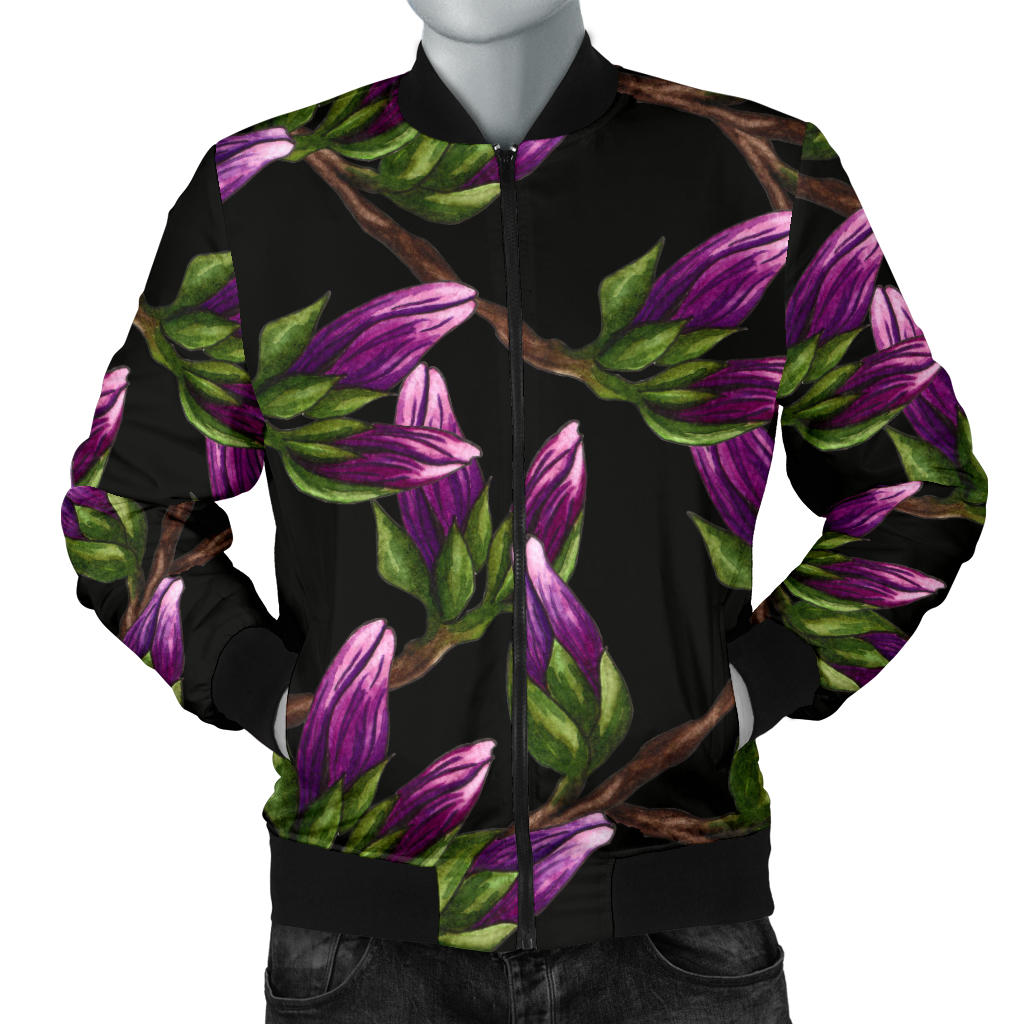Magnolia Pattern Print Design MAG010 Men Bomber Jacket