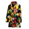 Tropical Fruits Pattern Print Design TF02 Women Bathrobe