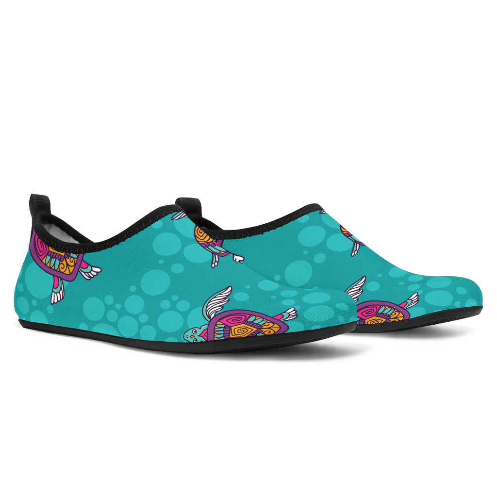 Sea Turtle Pattern Aqua Water Shoes