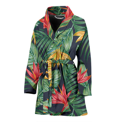 Bird Of Paradise Pattern Print Design BOP09 Women Bathrobe