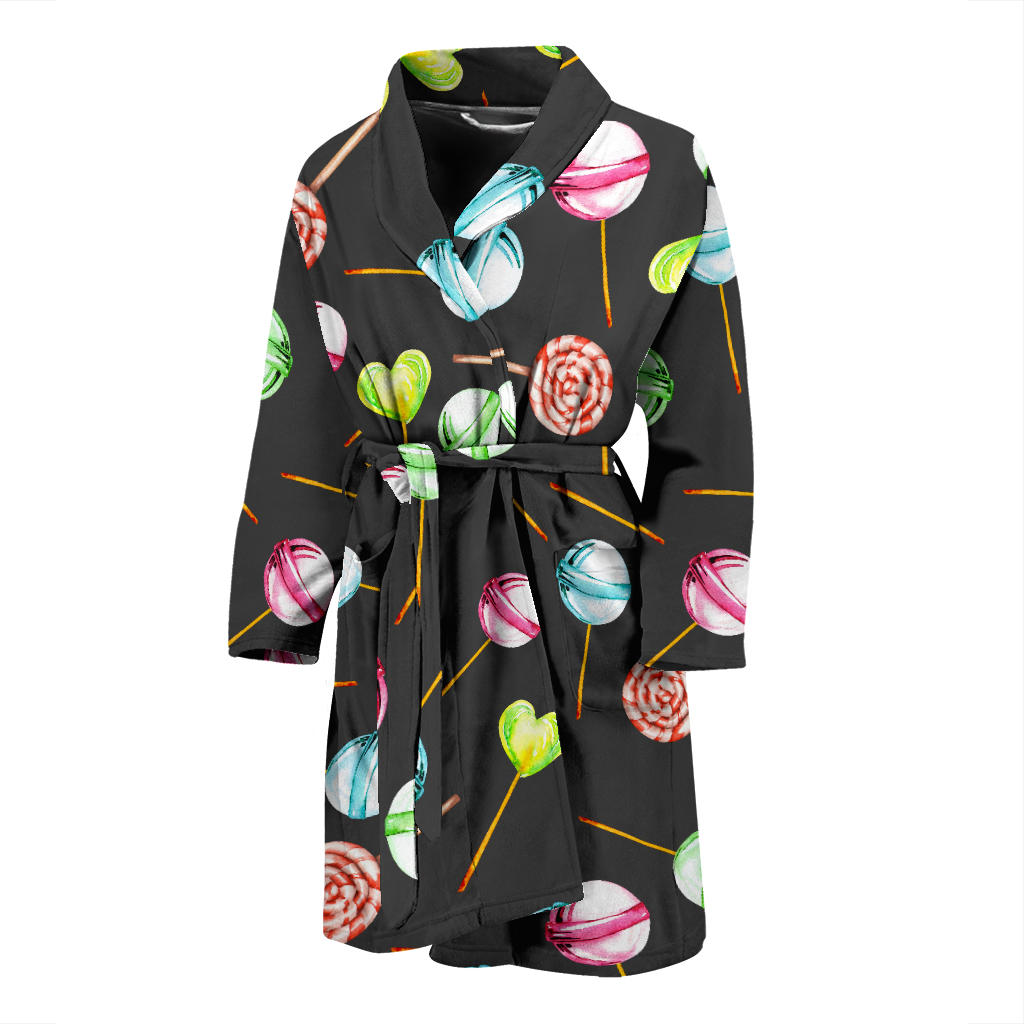 Lollipop Pattern Print Design LL02 Men Bathrobe