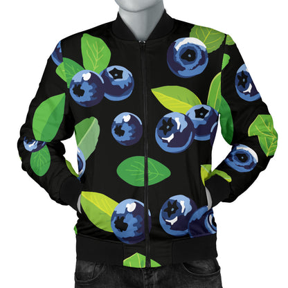 Blueberry Pattern Print Design BB03 Men Bomber Jacket