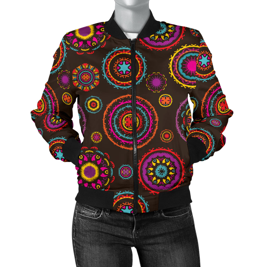 Bohemian Pattern Print Design 01 Women's Bomber Jacket