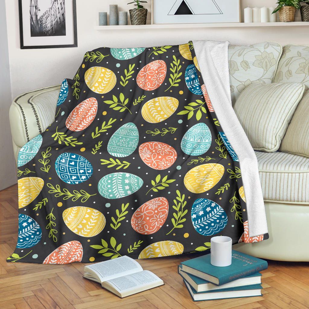 Easter Eggs Pattern Print Design RB01 Fleece Blanket