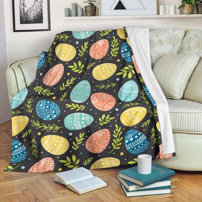 Easter Eggs Pattern Print Design RB01 Fleece Blanket
