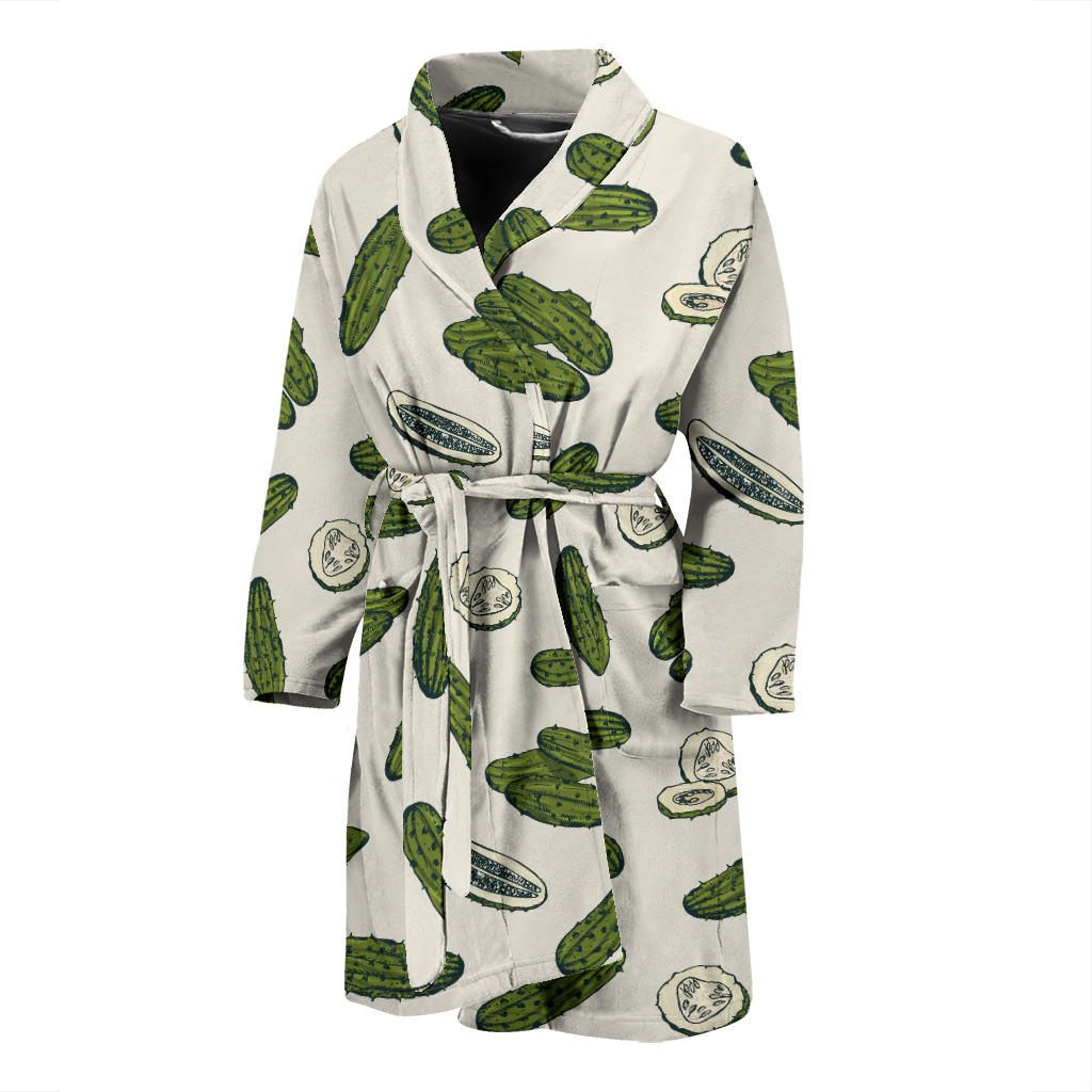 Cucumber Pattern Print Design CC05 Men Bathrobe