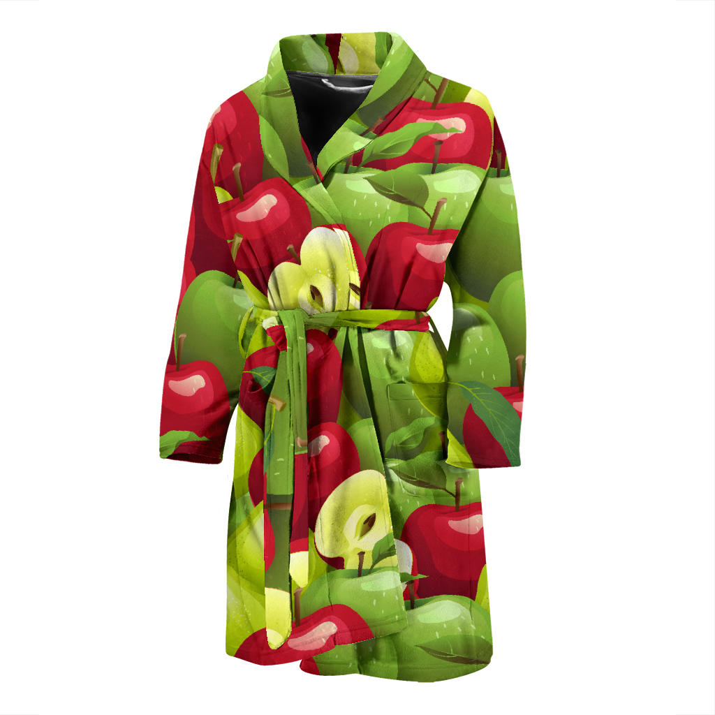 Apple Pattern Print Design AP03 Men Bathrobe