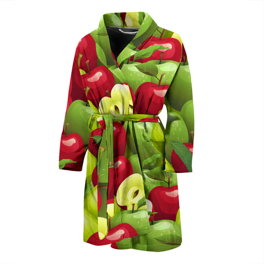 Apple Pattern Print Design AP03 Men Bathrobe