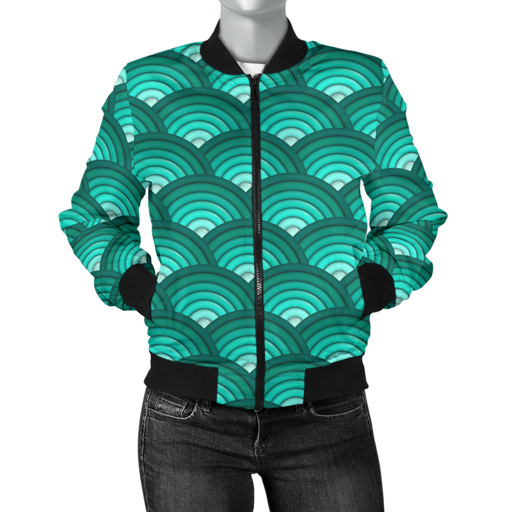 Scales Pattern Print Design 01 Women's Bomber Jacket