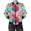 lotus Boho Pattern Print Design LO02 Women Bomber Jacket