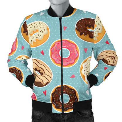 Donut Pattern Print Design DN04 Men Bomber Jacket